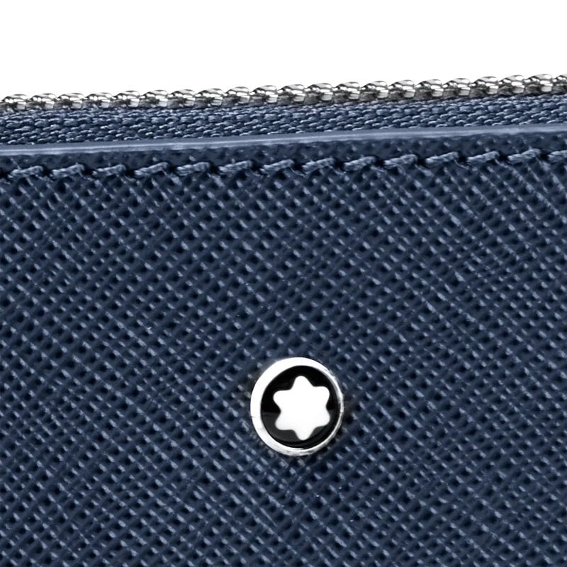 唯ㄧ現貨 💖 MONTBLANC (萬寶龍) 👩🏻 絕版精品！古典、墨水藍色！良伴 > 手拿包、收納包、發財包、側背包！-細節圖8