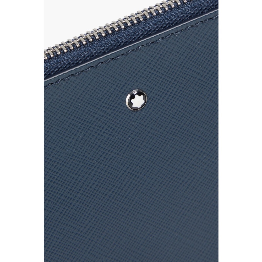 唯ㄧ現貨 💖 MONTBLANC (萬寶龍) 👩🏻 絕版精品！古典、墨水藍色！伴侶 > 手拿包、收納包、發財包、側背包！-細節圖8