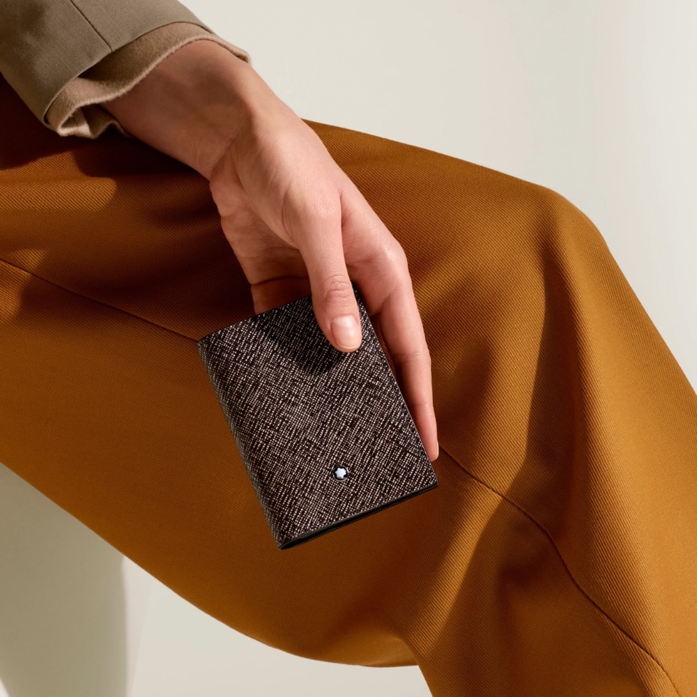 唯ㄧ現貨 💖 MONTBLANC (萬寶龍) 👩🏻 絕版精品！摩卡、巧克力、砂礫色！福氣 > 皮夾、短夾、卡夾、名片夾！-細節圖2