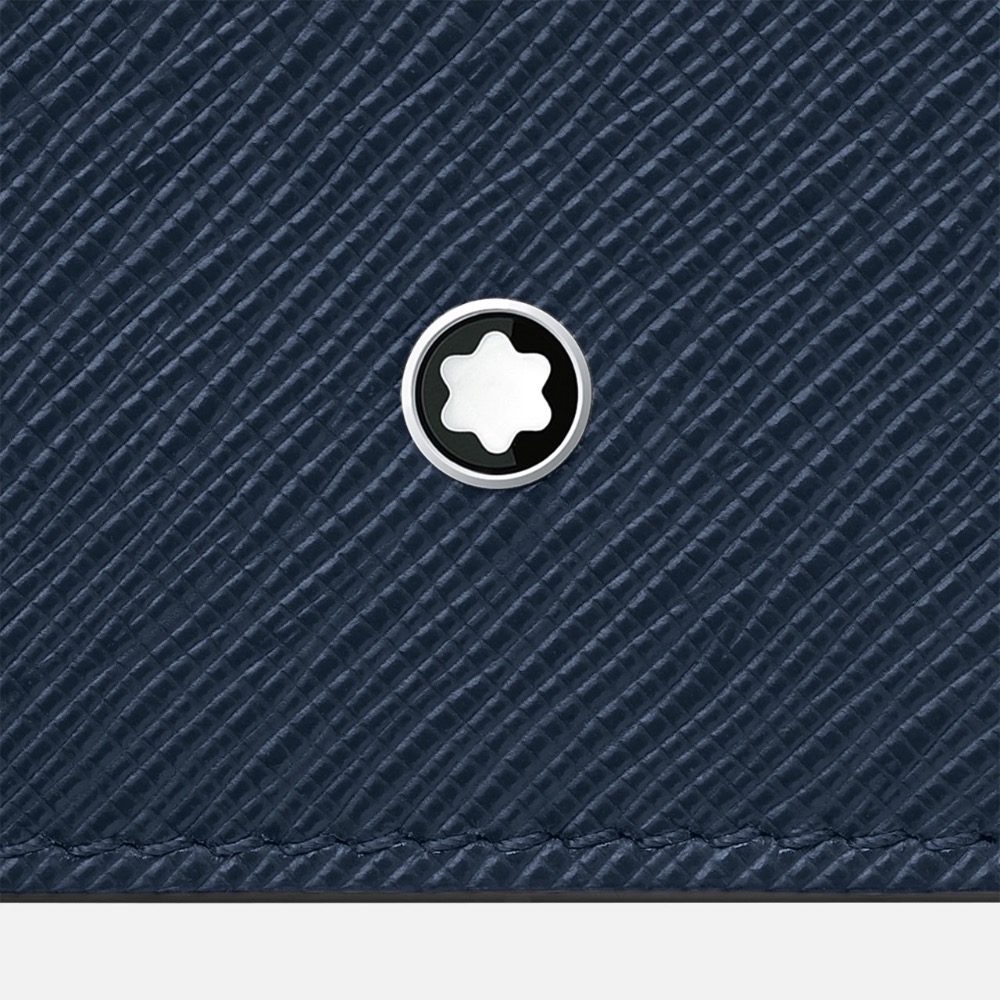 唯ㄧ現貨 💖 MONTBLANC (萬寶龍) 👩🏻 絕版精品！古典、墨水藍色！匠心 > 皮夾、短夾、卡夾、錢包、名片夾！-細節圖6