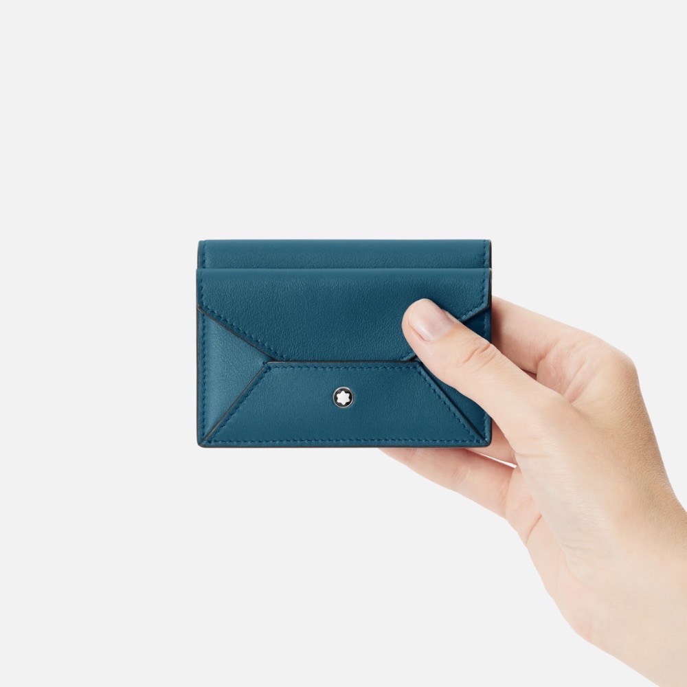唯ㄧ現貨 💖 MONTBLANC (萬寶龍) 👩🏻 絕版精品！湖水、藍綠色！御守 > 皮夾、短夾、卡夾、錢包、名片夾！-細節圖4