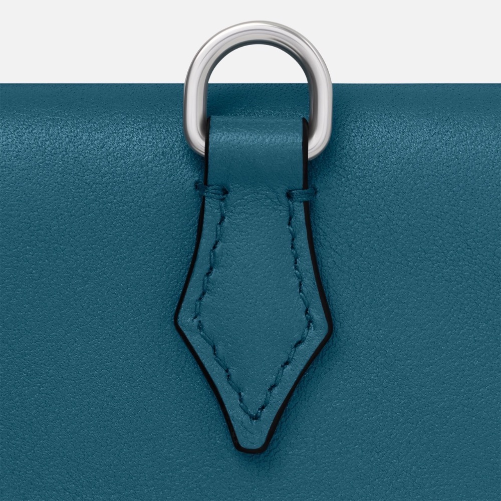 唯ㄧ現貨 💖 MONTBLANC (萬寶龍) 👩🏻 絕版精品！湖水、藍綠色！御守 > 皮夾、短夾、卡夾、錢包、名片夾！-細節圖7