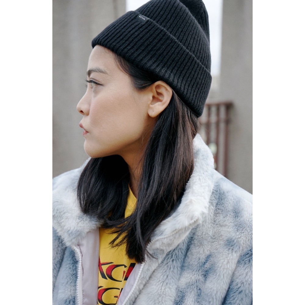 (實拍) 👠 Paul Smith 💌 絕版精品！黑色！手洗、冷洗羊毛！Cashmere > 羊毛帽、毛線帽、針織帽！-細節圖2