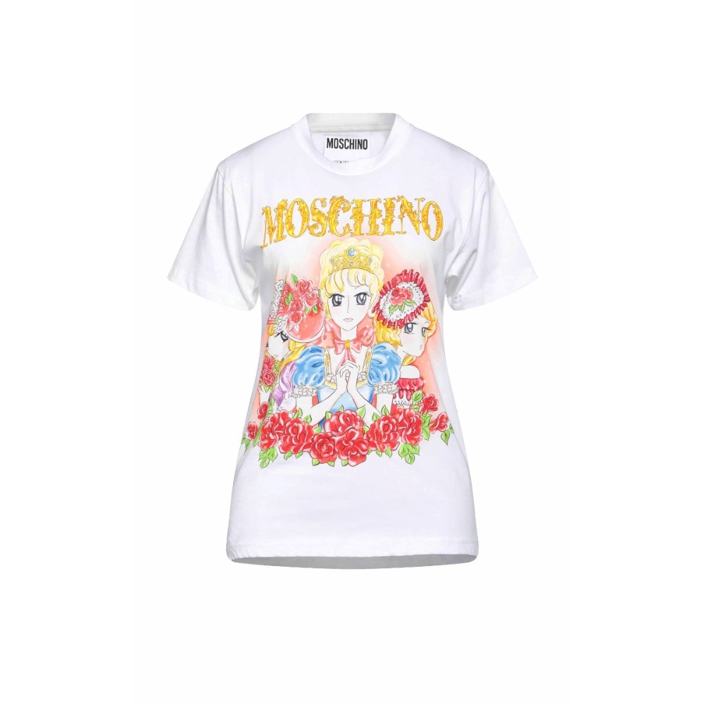 (實拍) 👠 顏質擔當 👱🏻‍♀️ MOSCHINO 🐻 傳奇精品！白色！本宮！凡爾賽玫瑰！瑪麗皇后 > 刺繡、短袖、T恤！-細節圖2