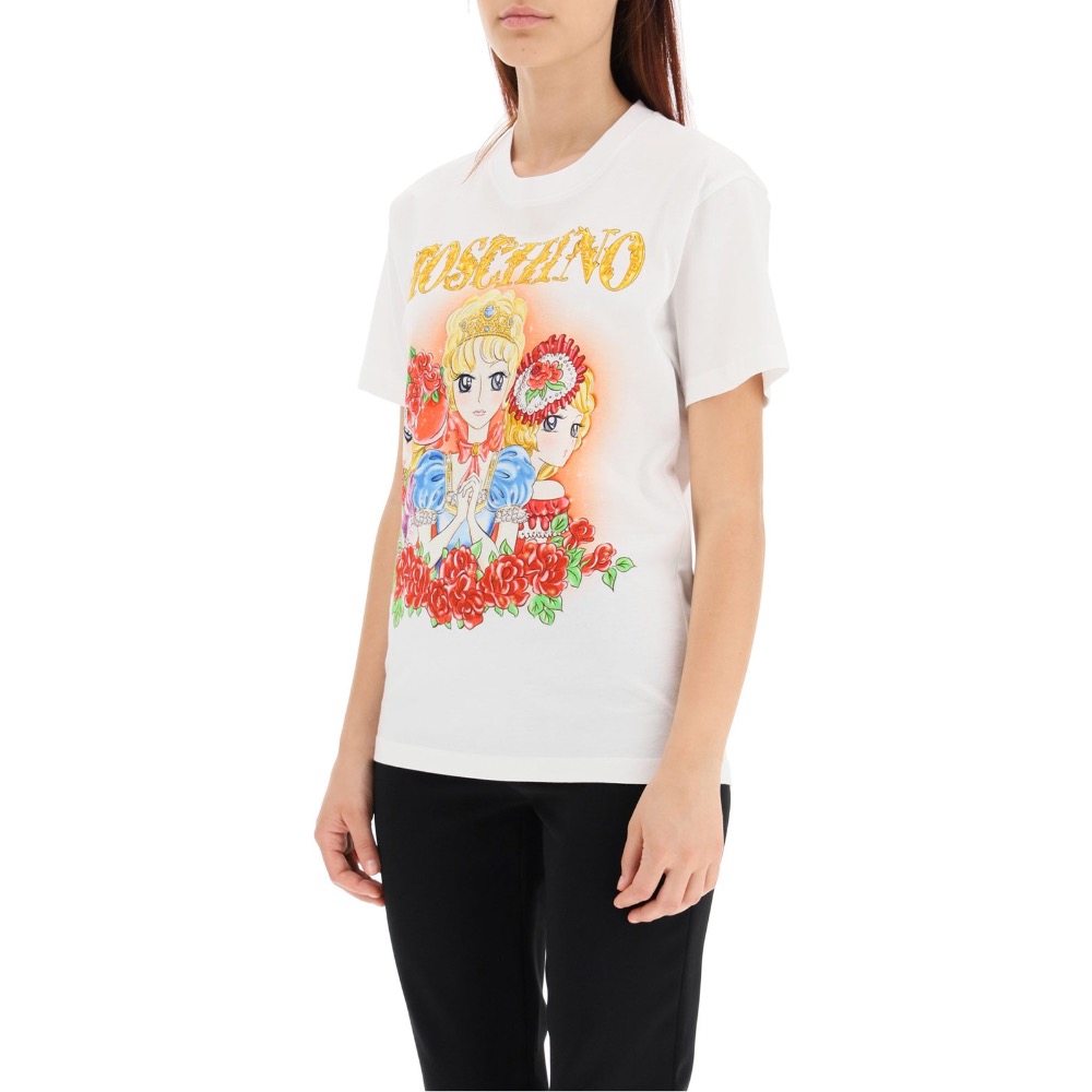 (實拍) 👠 顏質擔當 👱🏻‍♀️ MOSCHINO 🐻 傳奇精品！白色！本宮！凡爾賽玫瑰！瑪麗皇后 > 刺繡、短袖、T恤！-細節圖10