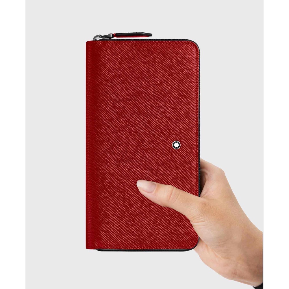 唯ㄧ現貨 💖 MONTBLANC (萬寶龍) 👩🏻 絕版精品！珊瑚、胭脂、璽紅色！嬌貴 > 皮夾、長夾、卡夾、錢包！-細節圖9