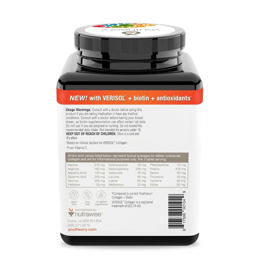 Youtheory(年輕原理)💌髮肌營養!主打星!肌膚淨零!高單位!專利對策👩🏻胜肽蛋白!膠原蛋白!生物素!限時限量!-細節圖3