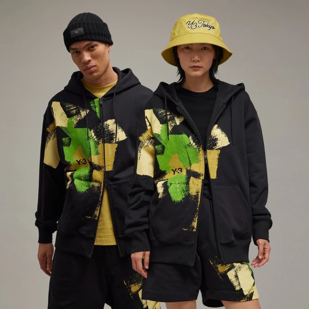 唯ㄧ現貨 💖 Y3 (Y-3) 💛 衝評價❗️絕版精品！黑色！筆觸！琥珀 > 刺繡、連帽、長袖、外套、夾克、衛衣、帽T！-細節圖2