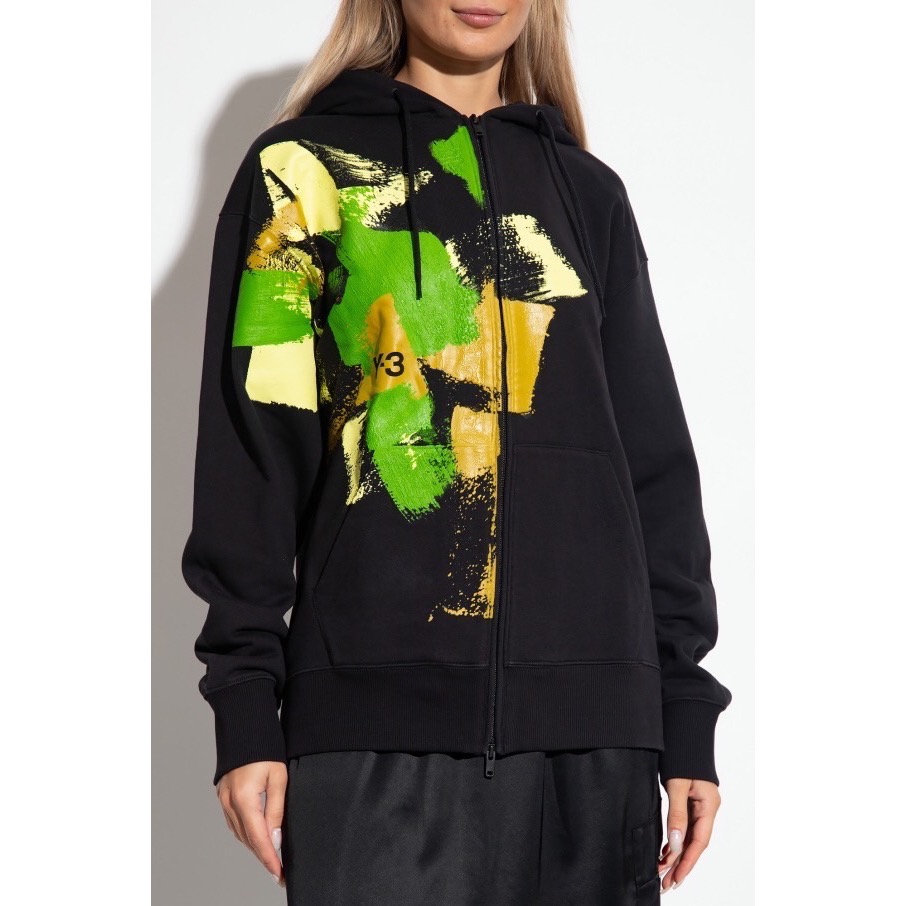 唯ㄧ現貨 💖 Y3 (Y-3) 💛 衝評價❗️絕版精品！黑色！筆觸！水墨 > 刺繡、連帽、長袖、外套、夾克、衛衣、帽T！-細節圖6