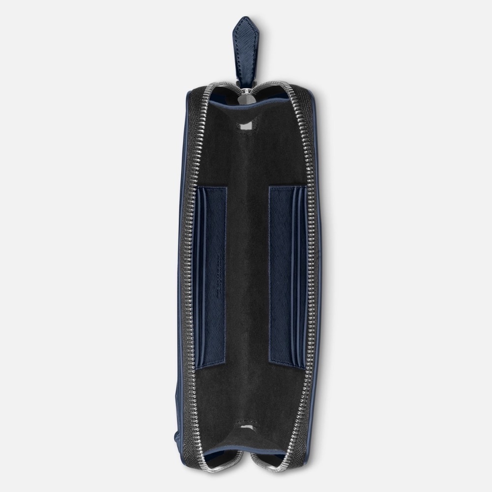 唯ㄧ現貨 💖 MONTBLANC (萬寶龍) 👩🏻 絕版精品！古典、墨水藍色！神女 > 手拿包、手機包、長夾、卡夾、錢包！-細節圖4