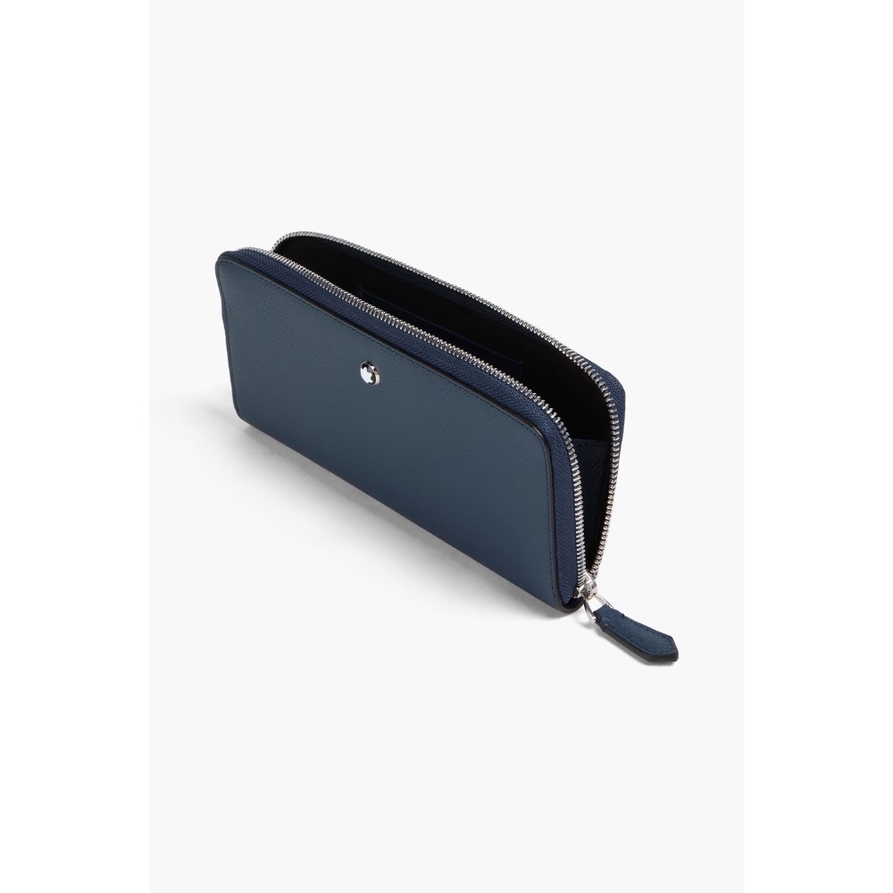 唯ㄧ現貨 💖 MONTBLANC (萬寶龍) 👩🏻 絕版精品！古典、墨水藍色！神女 > 手拿包、手機包、長夾、卡夾、錢包！-細節圖10