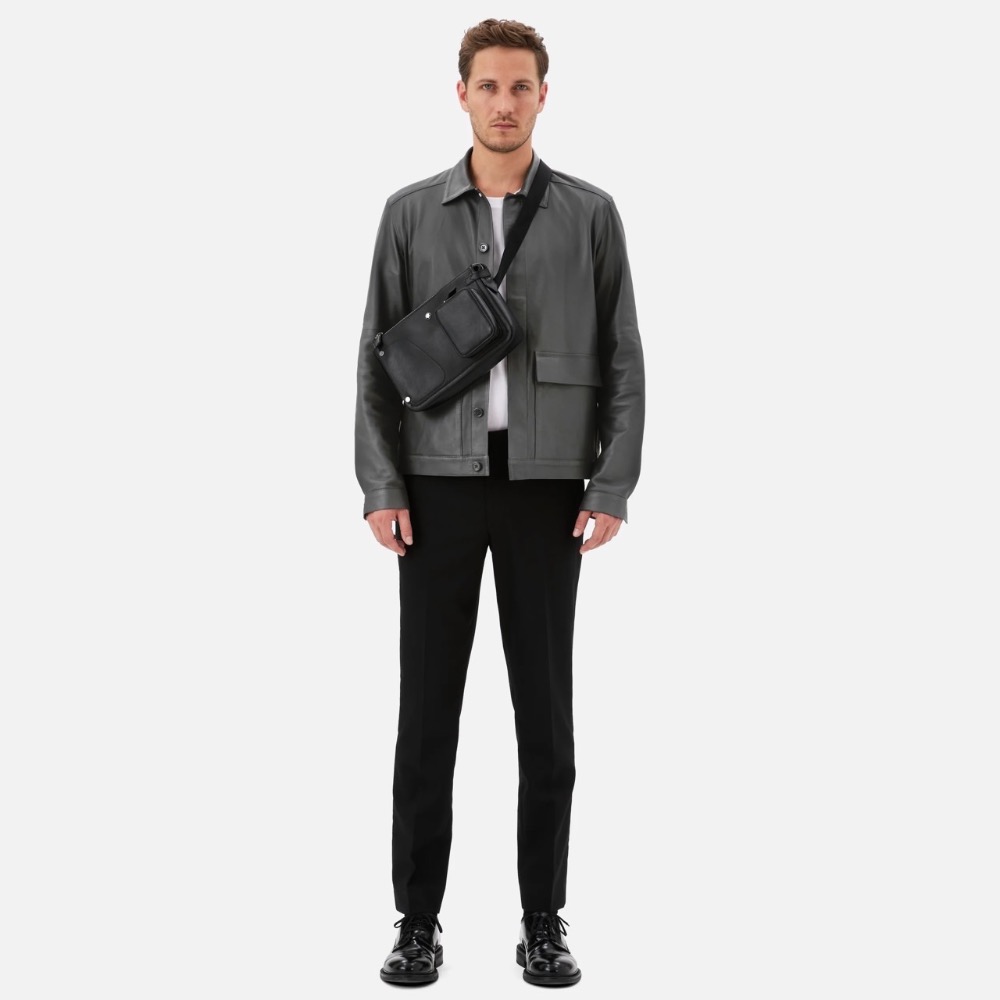 唯ㄧ現貨 💖 MONTBLANC (萬寶龍) 👩🏻 絕版精品！墨子、黑色！初生 > 腰包、導購包、側背包、斜背包、肩背包！-細節圖2