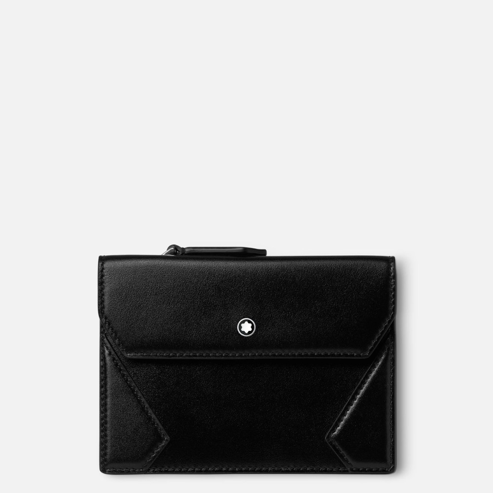 唯ㄧ現貨 💖 MONTBLANC (萬寶龍) 👩🏻 絕版精品！墨子、黑色！任俠 > 皮夾、短夾、卡夾、零錢包、名片夾！-細節圖3