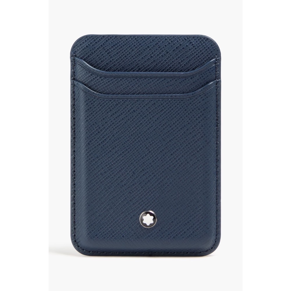 唯ㄧ現貨 💖 MONTBLANC (萬寶龍) 👩🏻 絕版精品！古典、墨水藍色！iPhone、MagSafe > 卡夾！-細節圖7