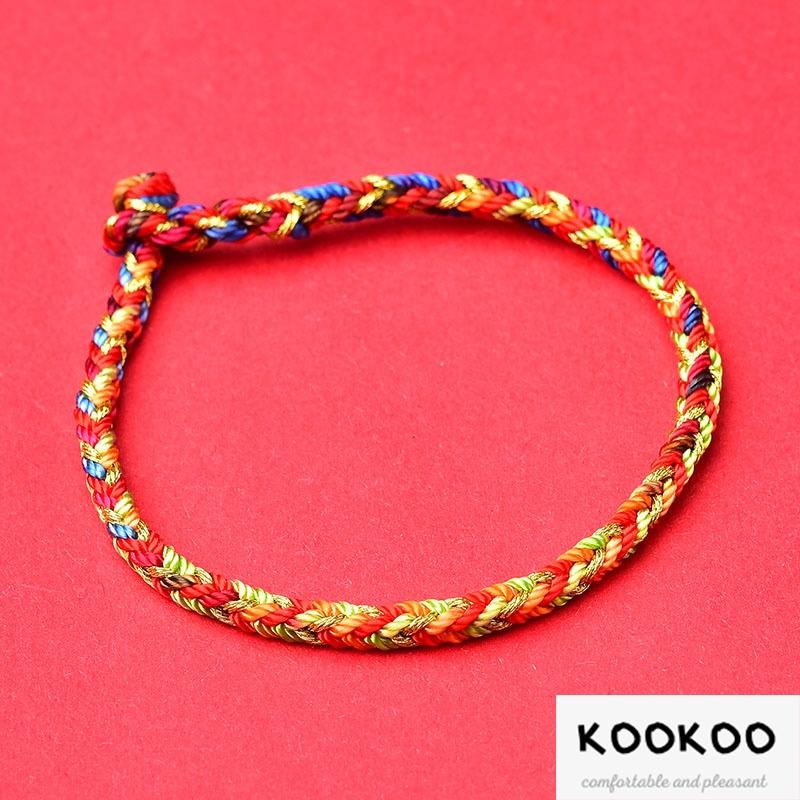 kookoo飾品✡五色平安手環 五色繩 五色線 幸運繩 護身符 情侶手環 手工編織-細節圖3