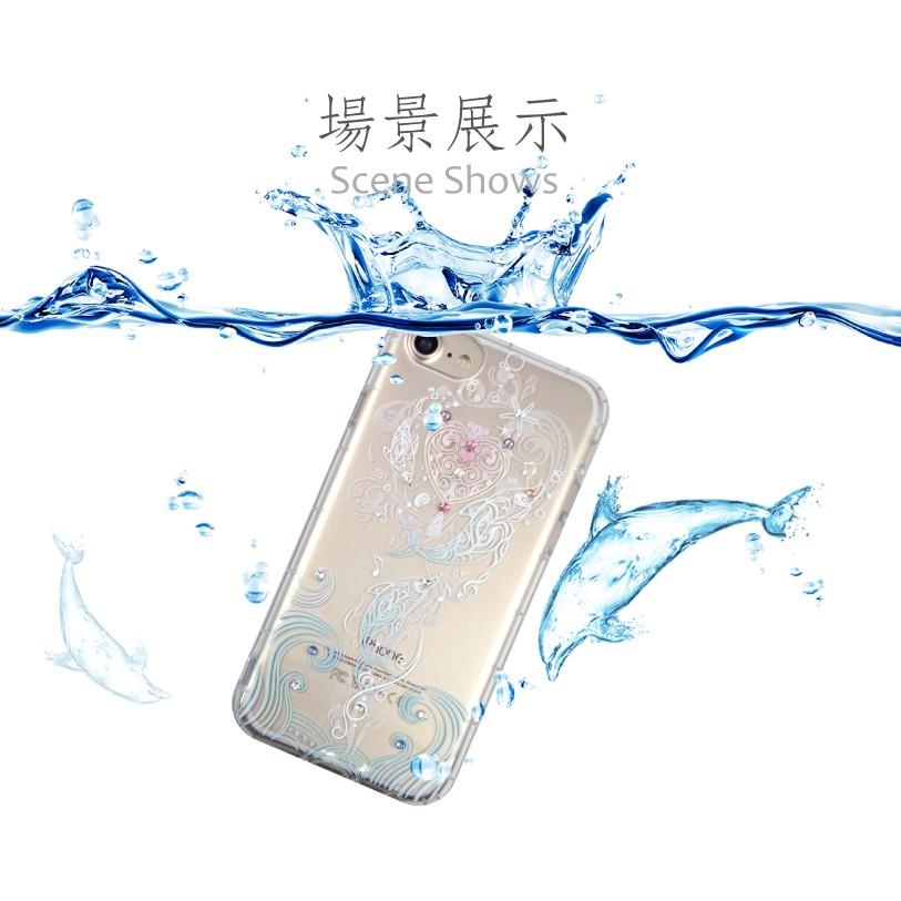 Apple iPhone6/7/8 Plus (5.5) 【 水舞 】 施華洛世奇水晶 軟殼 彩繪空壓殼-細節圖3