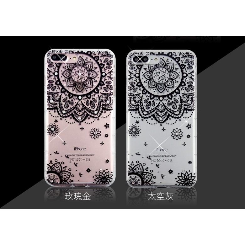 Apple iPhone6/7/8 Plus (5.5)施華洛世奇水晶 軟殼 保護殼 彩繪空壓殼 -花邊-細節圖3