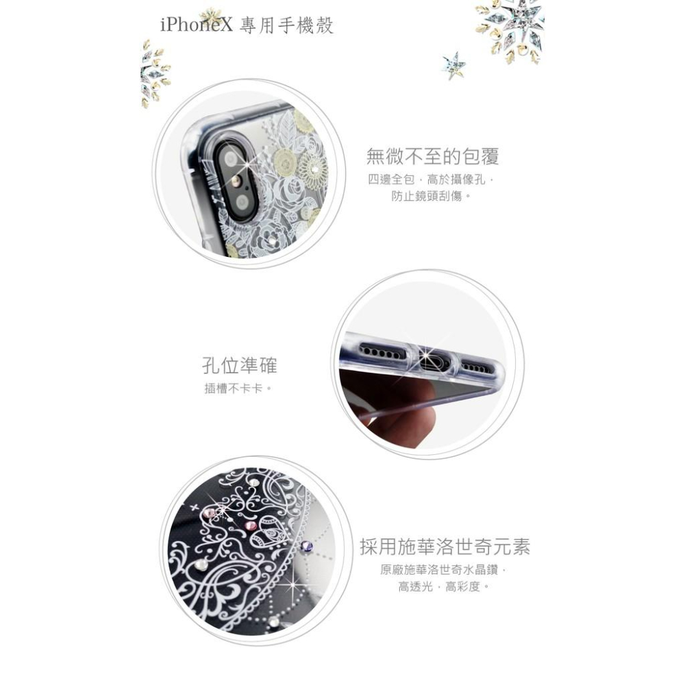 Apple iPhone X / XS (5.8吋) 『 幸運 』施華洛世奇 Swarovski 空壓殼 彩繪殼-細節圖5