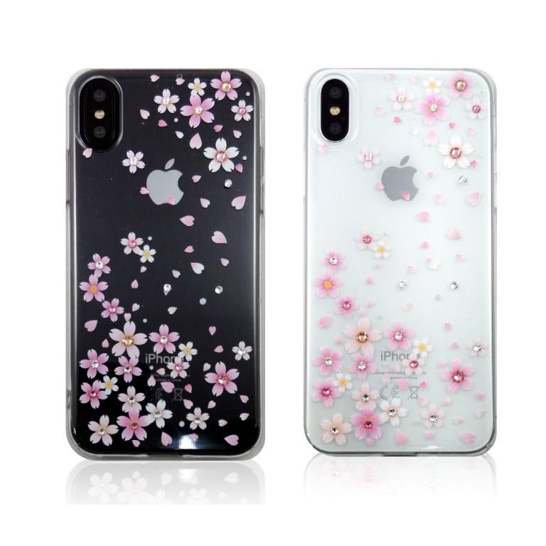 Apple iPhone X / XS (5.8吋)  【 戀櫻 】施華洛世奇 Swarovski 彩鑽保護殼-細節圖2