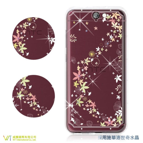 HTC A9 【 楓彩 】施華洛世奇水晶 軟殼 保護殼 彩繪空壓殼