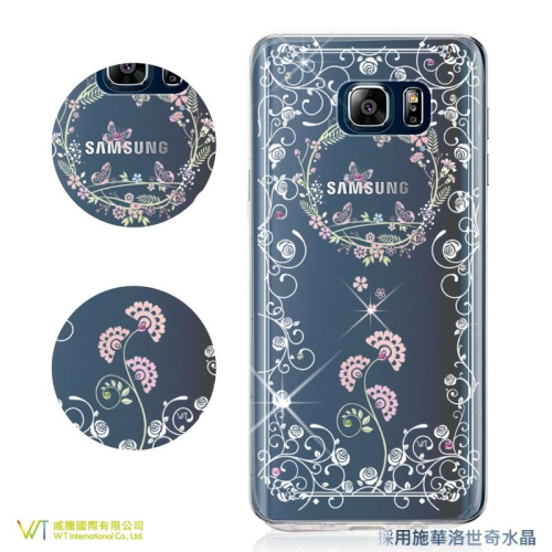 Samsung Note5 【 蝶戀 】施華洛世奇水晶 軟殼 保護殼 彩繪空壓殼