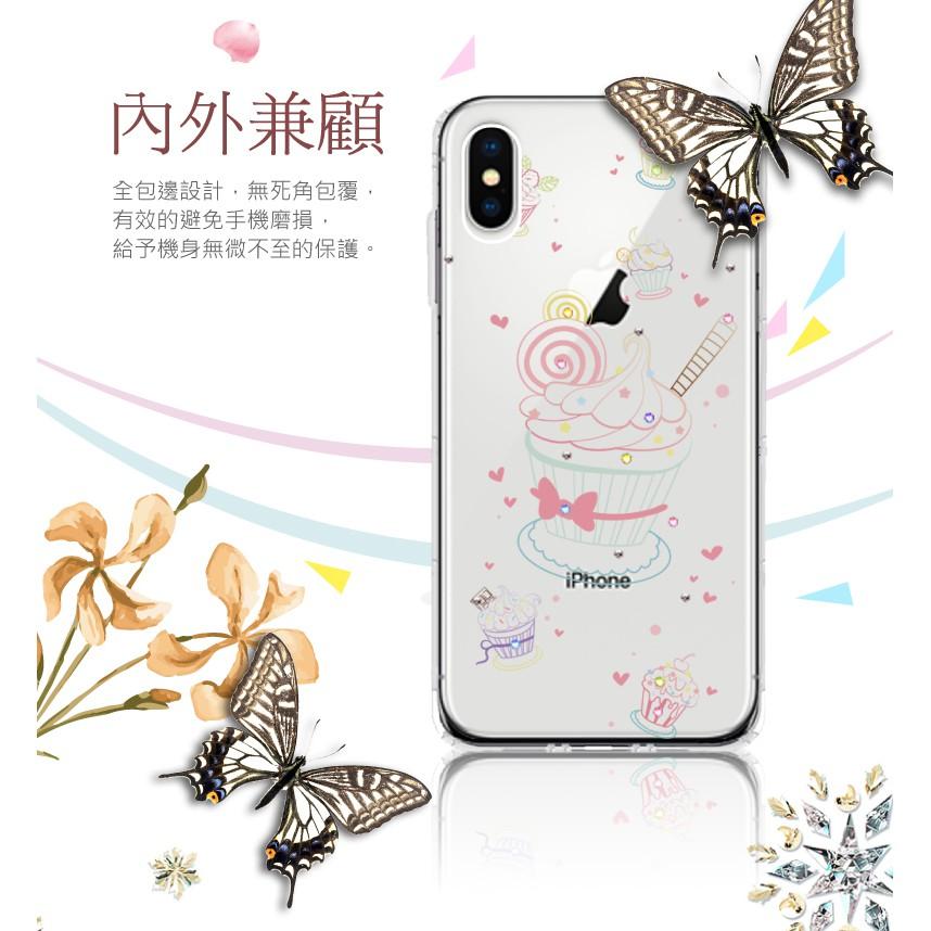 Apple iPhone X / XS (5.8吋)  【 蛋糕 】施華洛世奇 Swarovski 空壓殼 彩繪殼-細節圖2