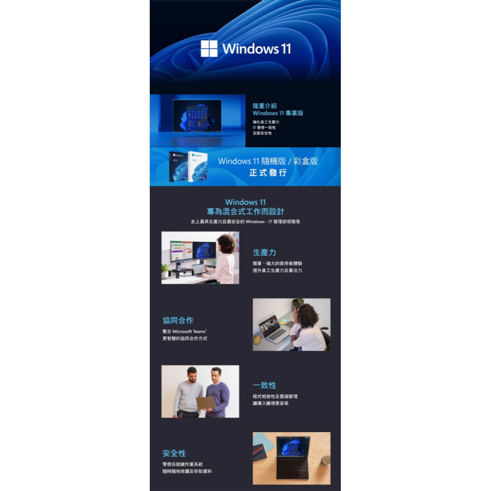 ㊣最高現折1千㊣  Windows 11 專業中文版 完整盒裝版~免運、可刷卡-細節圖3