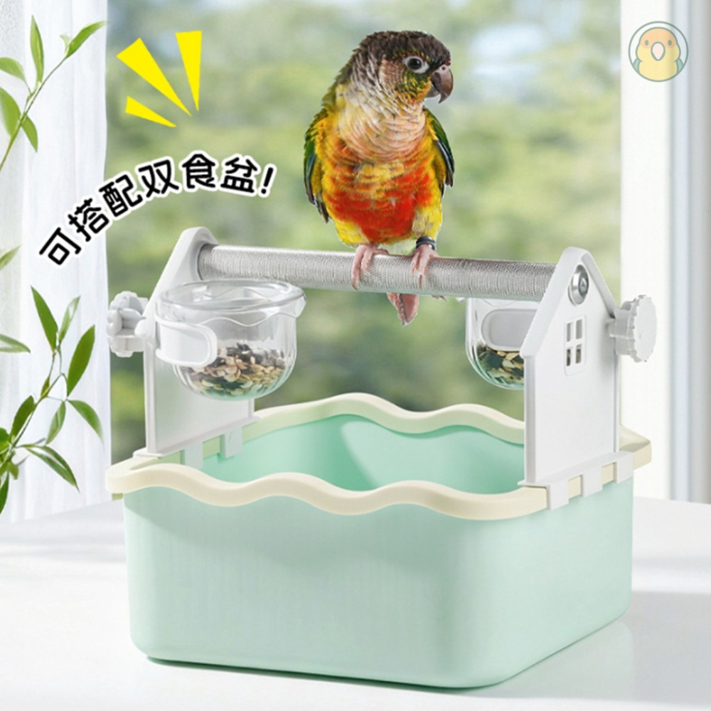 [蹦蹦鳥] 小屋桌面站架 定點排便站訓練站架 手養訓練站台 桌面陪伴站架-細節圖7