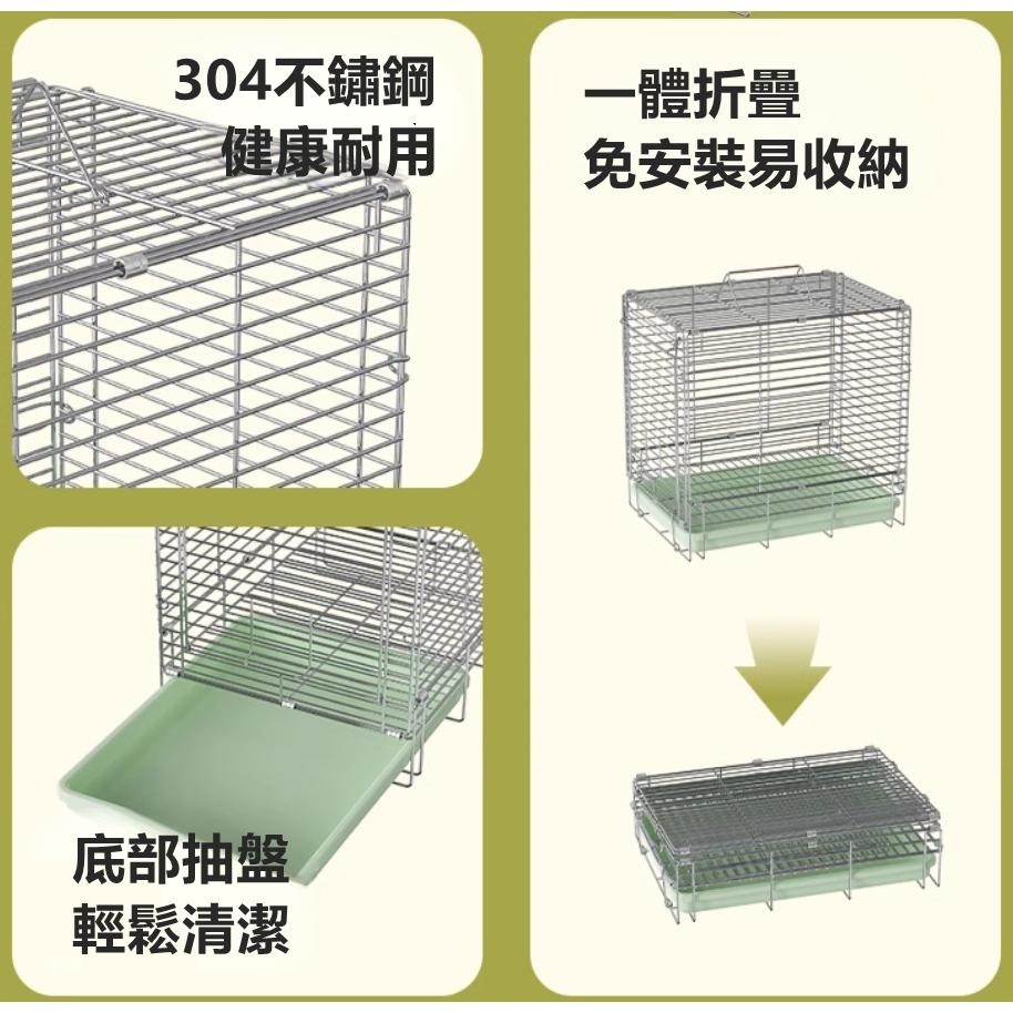 [蹦蹦鳥-台灣現貨] 304不銹鋼折疊籠 外出籠 (+籠衣) 運輸便攜手提籠 適合中小型鸚鵡 虎皮/牡丹/小鸚鵡/和尚-細節圖5