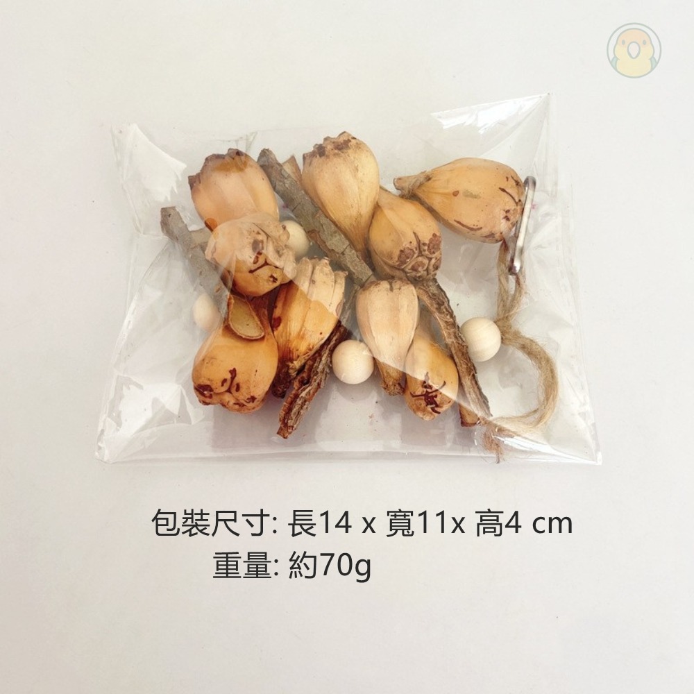 [蹦蹦鳥] 樹皮山菠蘿啃咬吊串 天然材質 鳥籠玩具 中小型鸚鵡-細節圖5