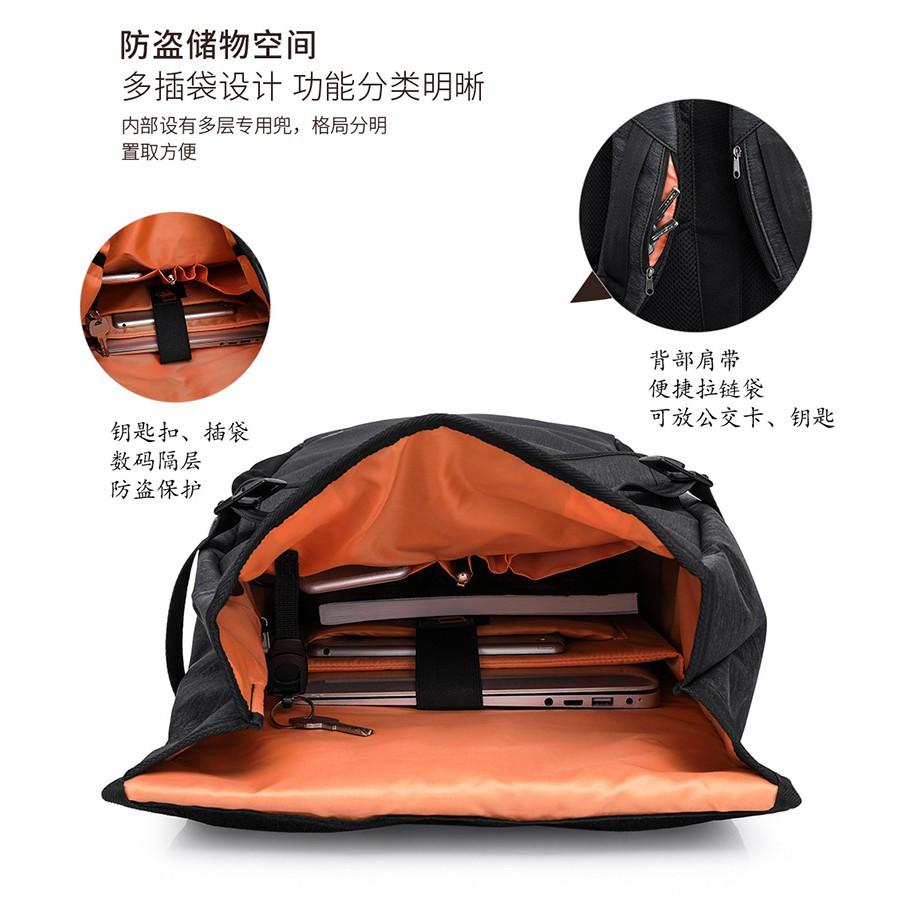 【Bearer】防潑水牛津 個性潮流雙肩包休閒電腦包 PP-07-細節圖5