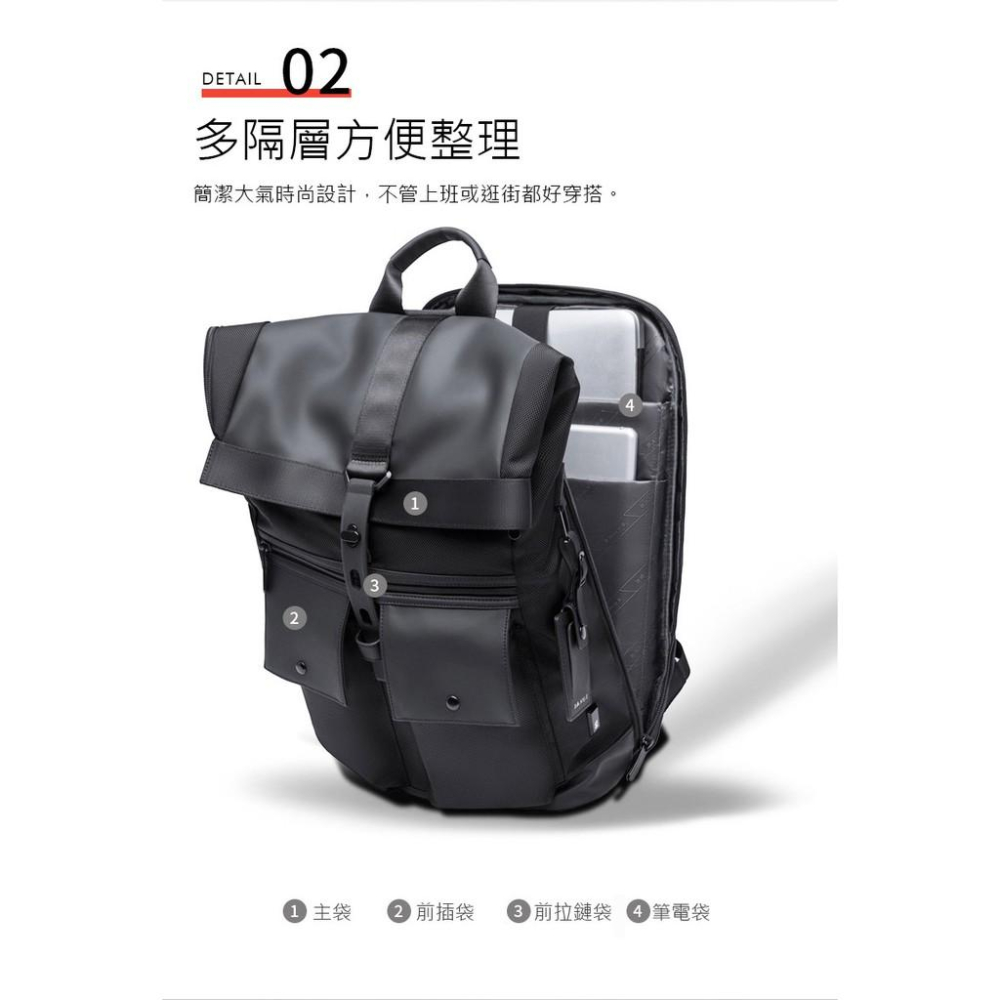 【Bearer】筆電背包 旅行背包 防水後背包 雙肩包 電腦背包  差旅包 PP-BUS16-細節圖6