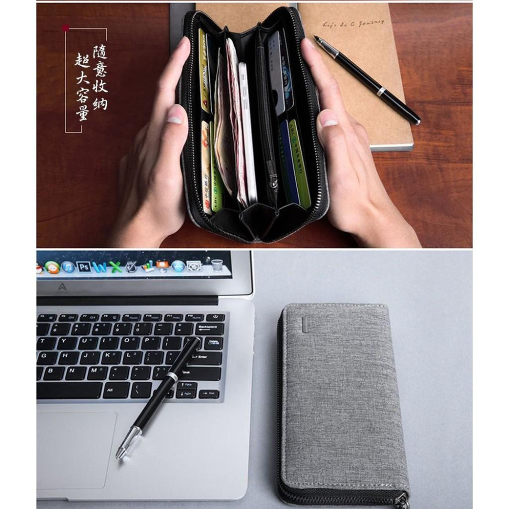 【Bearer】拉鏈長夾 手拿包 男長夾 長皮夾 長錢包 零錢格 多卡位 手機包 皮包 皮夾 男生長夾 PK-02-細節圖7