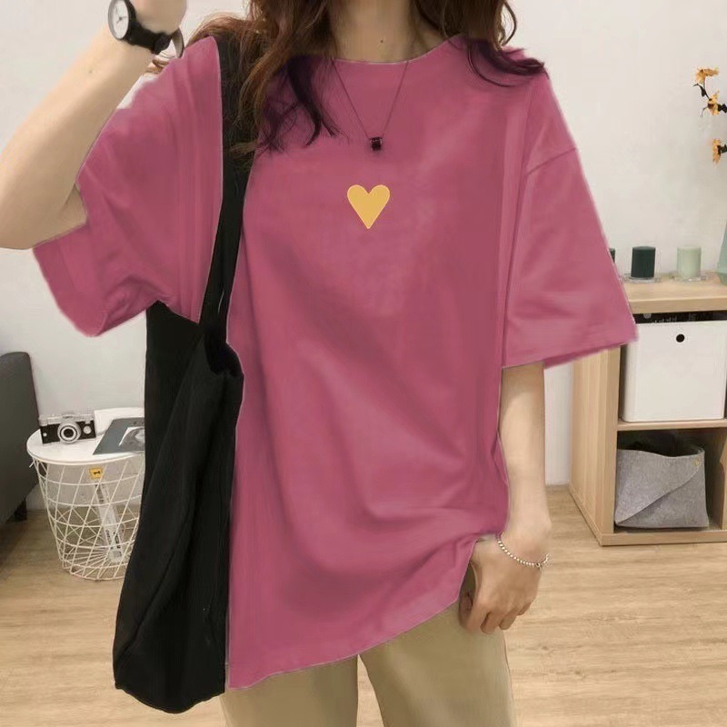胖MM大碼純棉愛心刺繡短袖T恤-規格圖1
