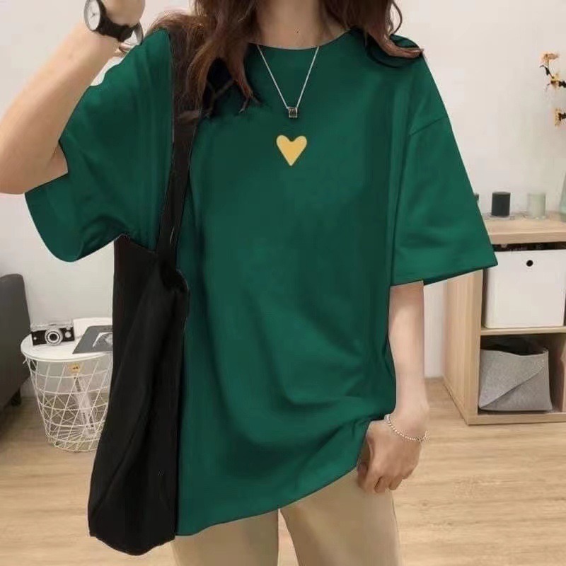 胖MM大碼純棉愛心刺繡短袖T恤-規格圖1