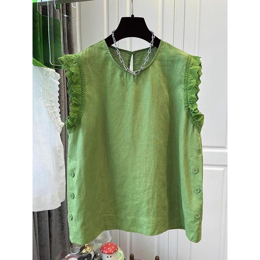 胖MM特大碼蕾絲飛飛袖背心-規格圖1