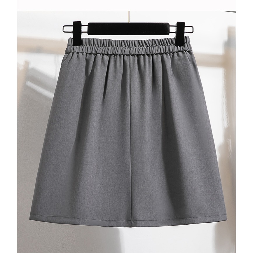 夏季大碼簡約百搭西裝百褶裙-細節圖2