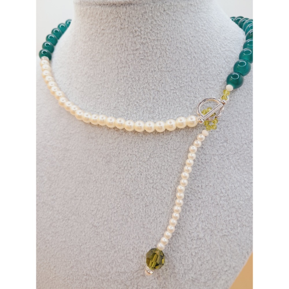 ⚜️儀華甄品⚜️A2簡約輕奢~Y字鍊 水晶珍珠琉璃項鍊 可美背項鍊-細節圖3