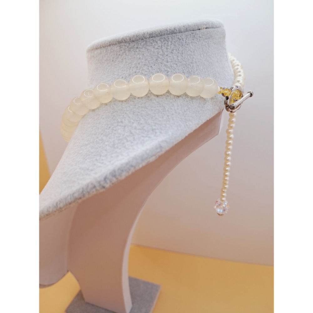 ⚜️儀華甄品⚜️A2簡約輕奢~Y字鍊 水晶珍珠琉璃項鍊 可美背項鍊-細節圖10