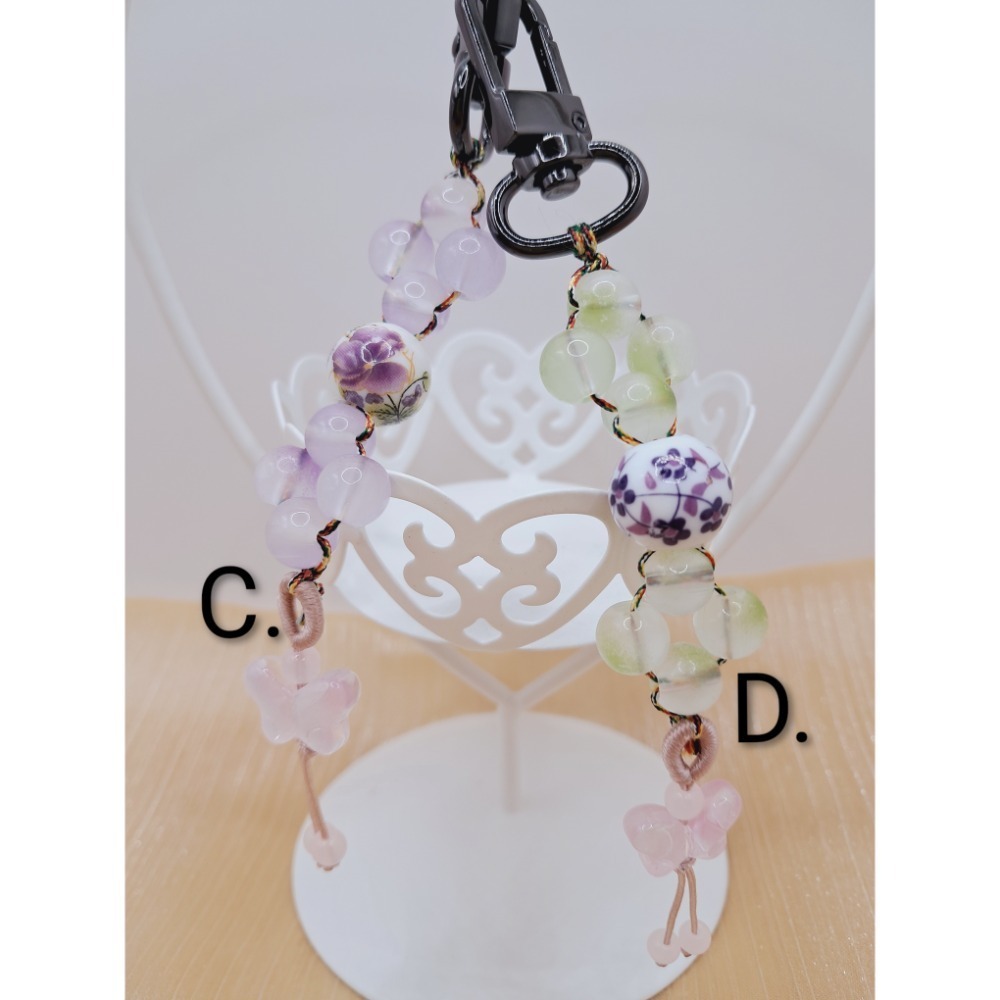 ⚜️儀華甄品⚜️Ch7.粉蝶~陶磁琉璃珠吊飾 包包吊飾-規格圖3