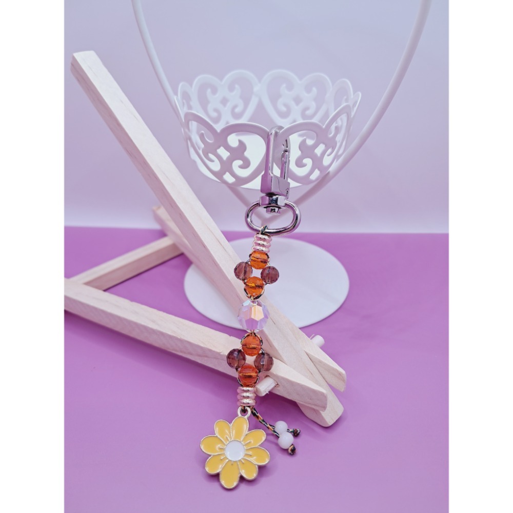 ⚜️儀華甄品⚜️Ch10.小雛菊~奧地利水晶珠切面白水晶珠吊飾 包包吊飾-細節圖3