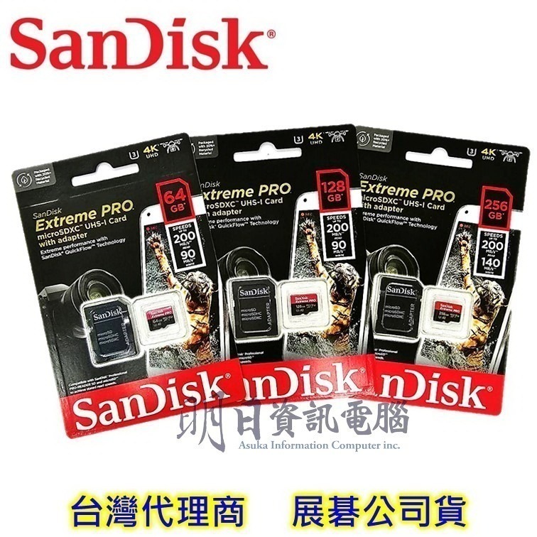 附發票 SanDisk ExtremePRO 記憶卡 microSDXC  黑卡 V30 A2 U3 TF 小卡-細節圖2