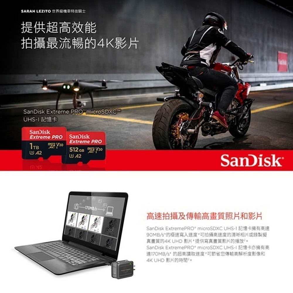 附發票 SanDisk ExtremePRO 記憶卡 microSDXC  黑卡 V30 A2 U3 TF 小卡-細節圖5