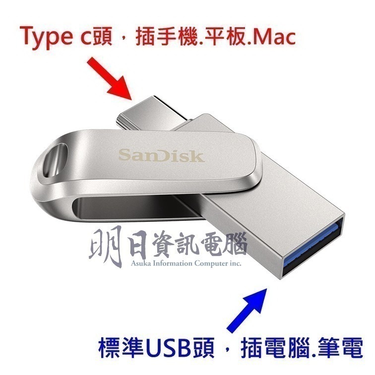 附發票 SanDisk SDDDC4  64G 128G 256G 512G  TypeC  OTG 雙用隨身碟 C+A-細節圖2