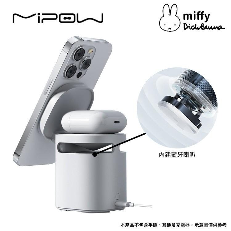 【MIPOWｘMiffy】米菲兔 15W三合一多功能磁吸無線充電座 BS300-細節圖2