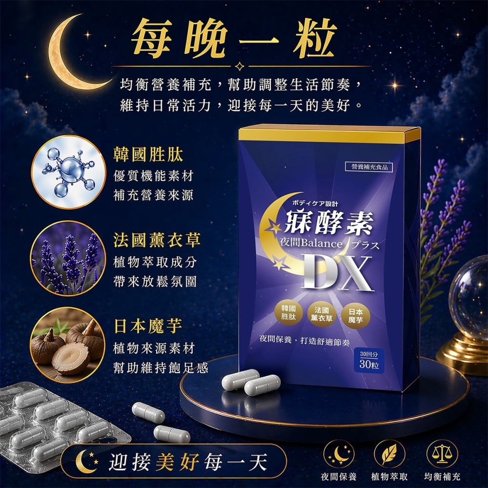 寐酵素DX夜間輕養膠囊30顆/盒-細節圖4
