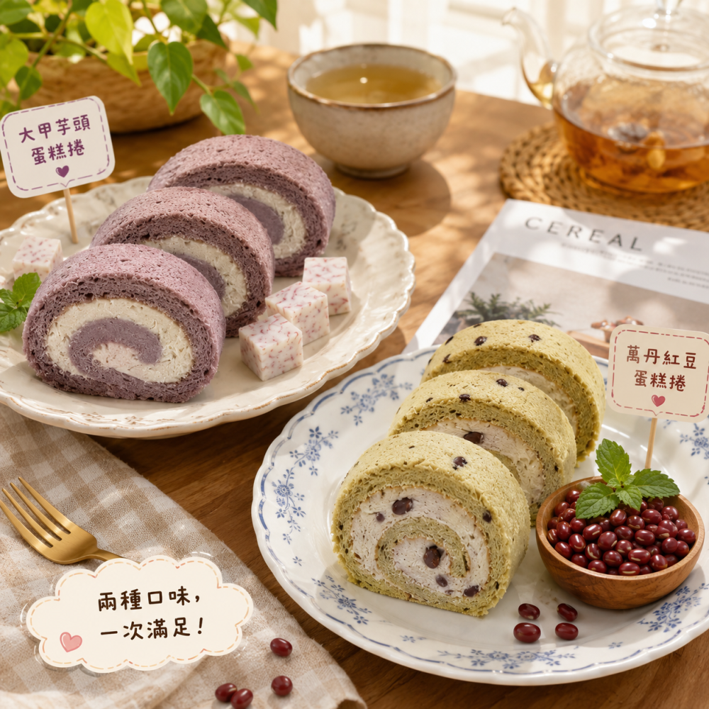雙色芋見紅豆蛋糕捲組合220g-細節圖4