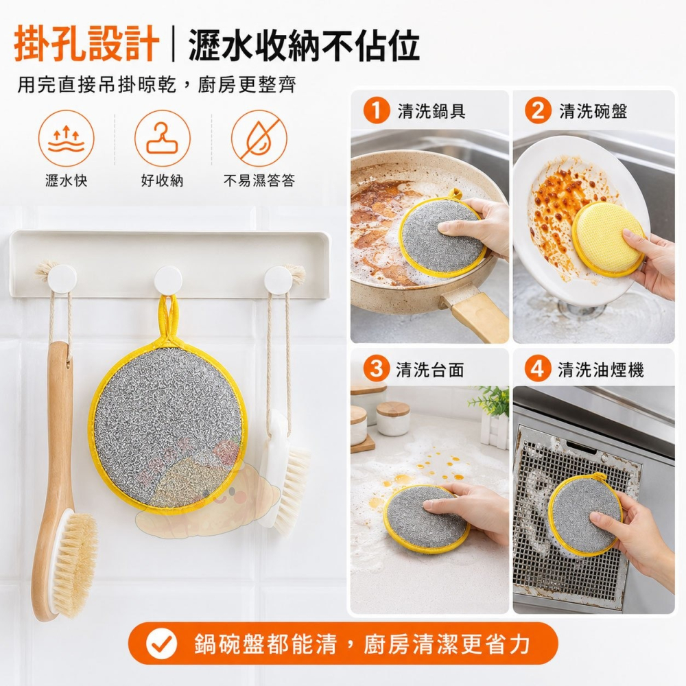 雙面菜瓜布 海綿洗碗布-細節圖4