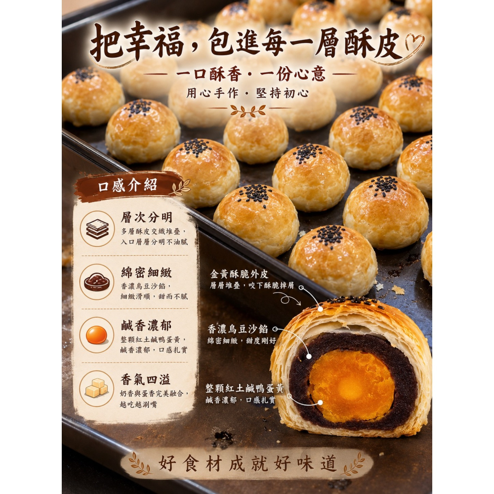 整顆紅土鹹鴨蛋黃酥（6入/盒）-細節圖3