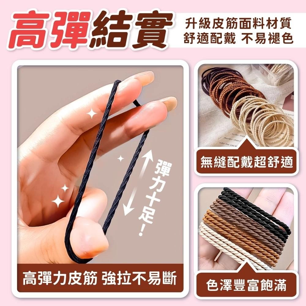莫蘭迪螺紋彈力髮圈100入-細節圖3